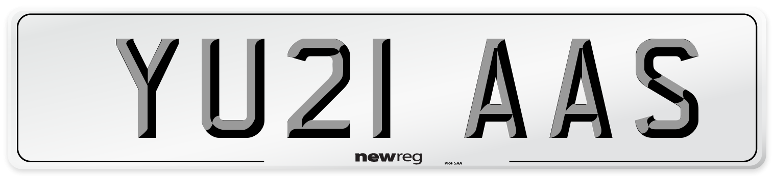 YU21 AAS Number Plate from New Reg